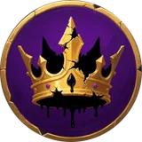 The Dead Crown icon: a cracked golden crown on violet