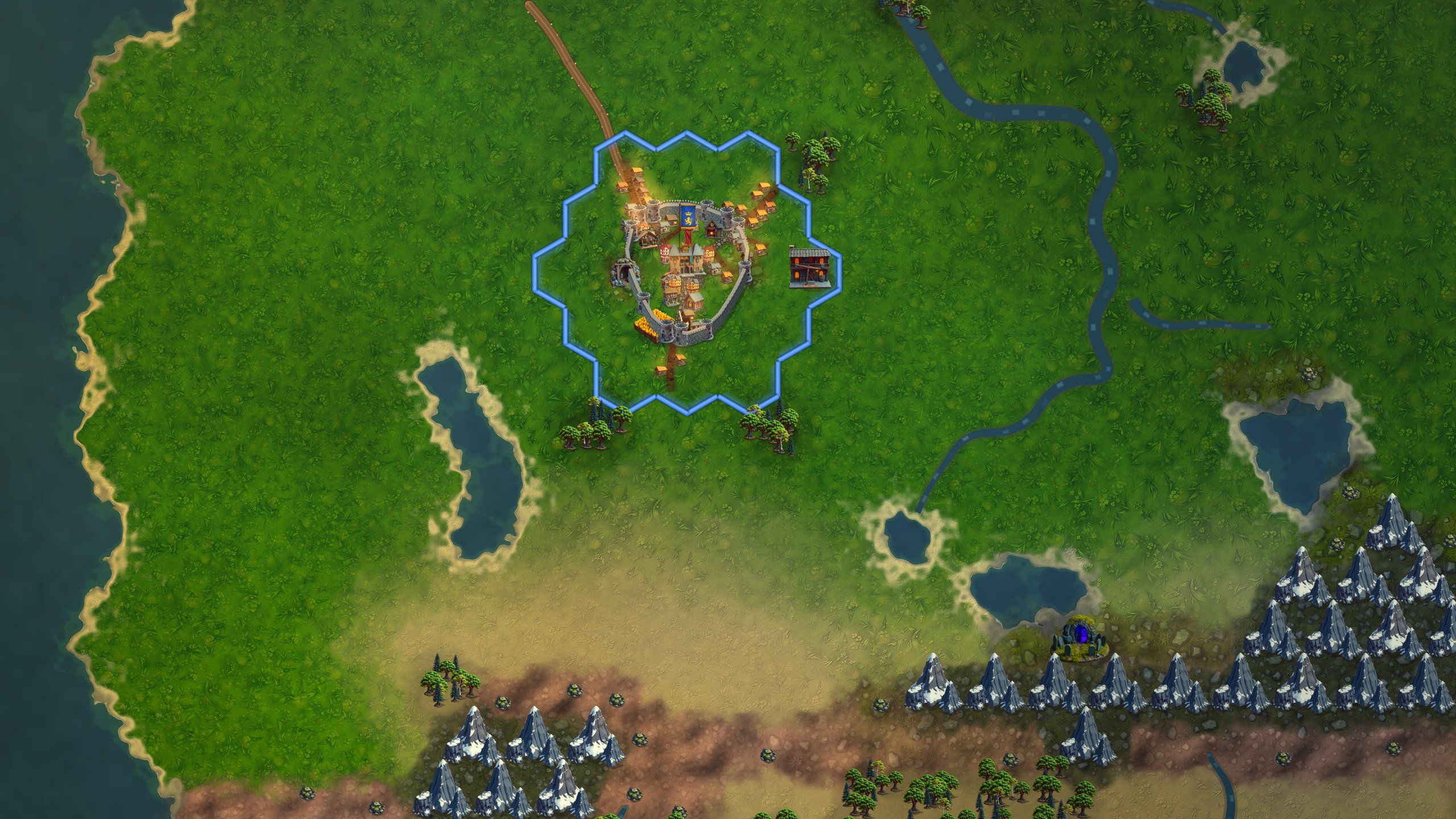 A painted hex map